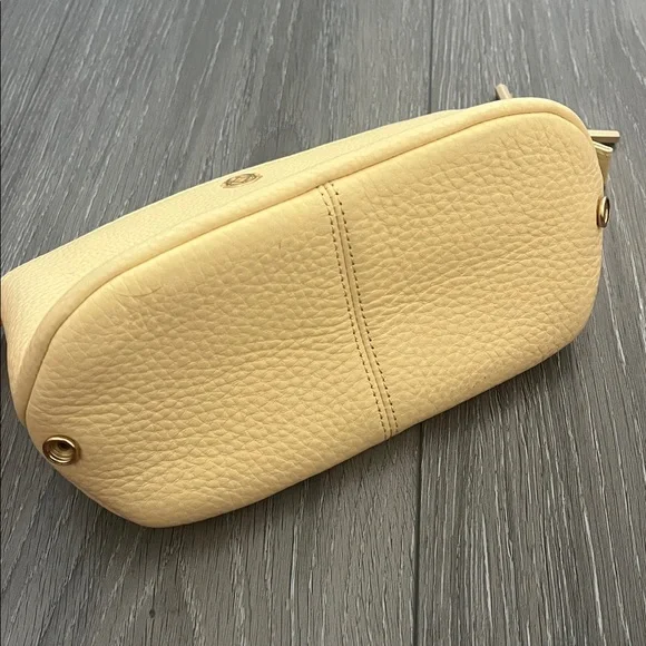 Dagne Dover Yellow Lola Leather Cosmetics Pouch Size Small - Picture 9 of 15